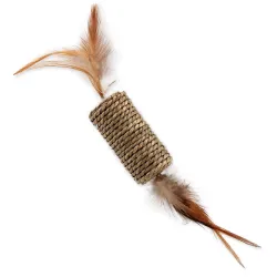 Igrača Magic Cat valjček iz morske trave s perjem 19cm