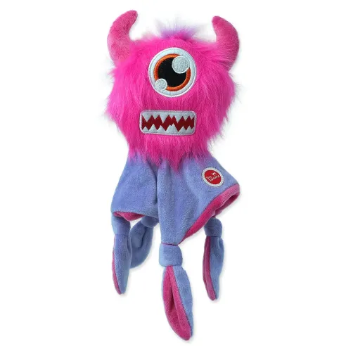 Igrača Dog Fantasy Monsters strašilo s piščalko, puhasto, rožnato z odejico 28 cm