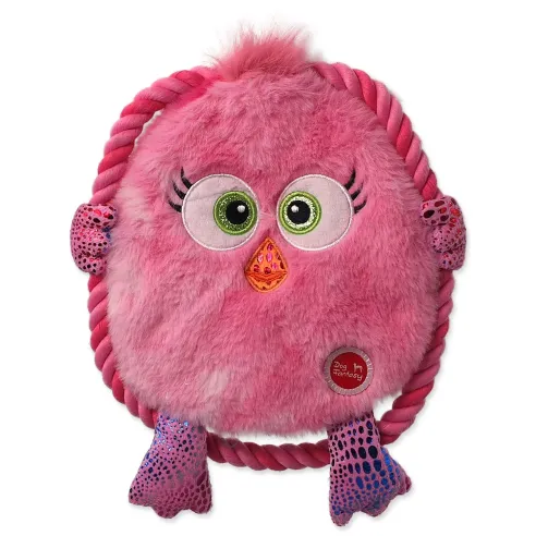 Igrača Dog Fantasy Monsters piščanec šušti z vrvico rožnat 18cm