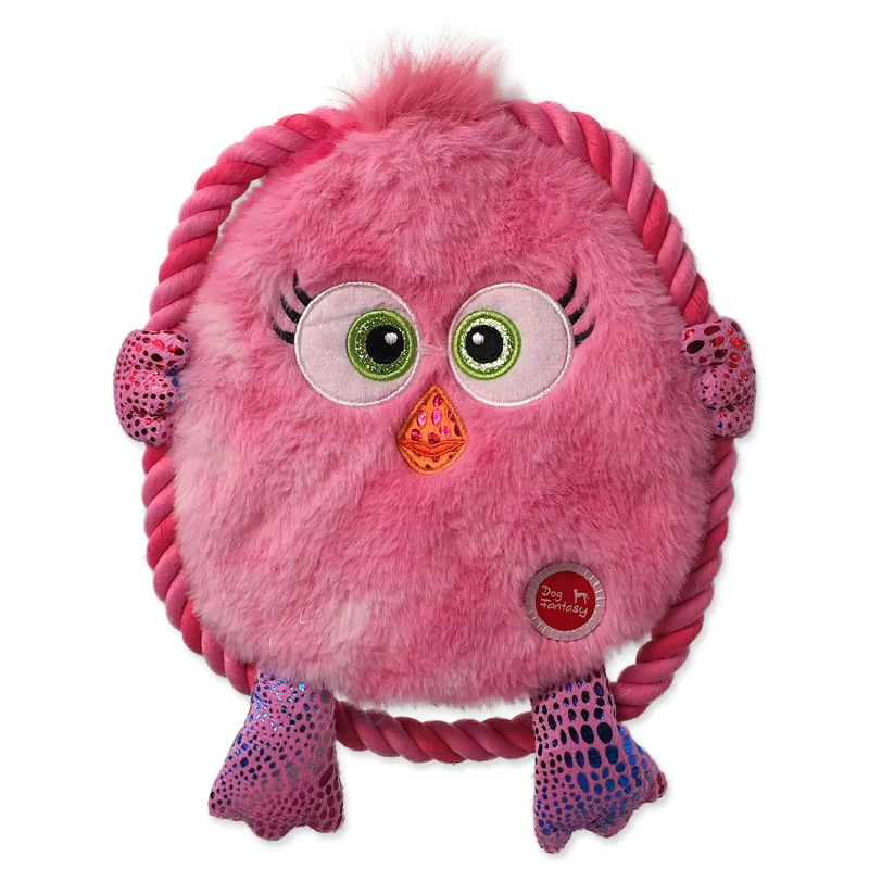 Igrača Dog Fantasy Monsters piščanec šušti z vrvico rožnat 18cm