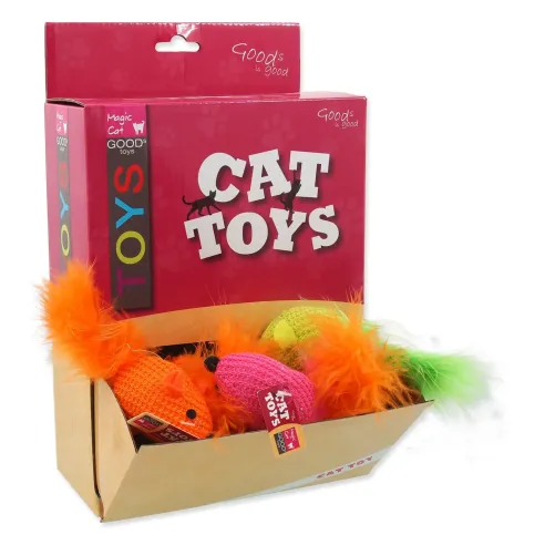 Igrača Magic Cat miška iz bombaža z catnipom 6 cm 40 kosov