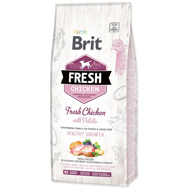 Hrana Brit Fresh Chicken with Potato Puppy Healthy Growth 12kg