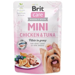 Kapsička Brit Care Mini piščanec in tuna, fileti v omaki 85 g