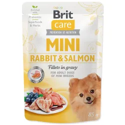 Vrečka Brit Care Mini zajec in losos, fileti v omaki 85g