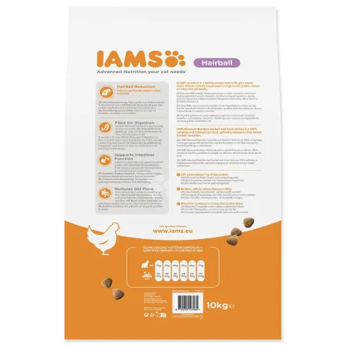 Hrana IAMS za mačke Adult/Senior proti kepam dlak s piščancem 10 kg