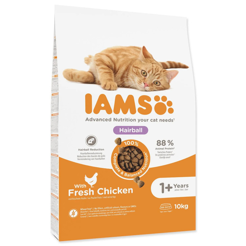 Hrana IAMS za mačke Adult/Senior proti kepam dlak s piščancem 10 kg