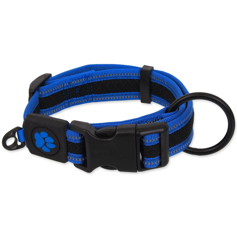 Dog Fantasy ovratnik Fluffy modri M 2,5 x 33-48 cm