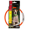Ovratnica Dog Fantasy LED najlon oranžna 45cm