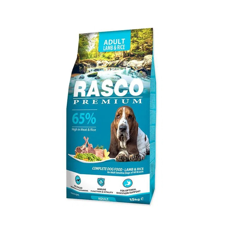 Rasco Premium Adult jagnječje z rižem 15 kg
