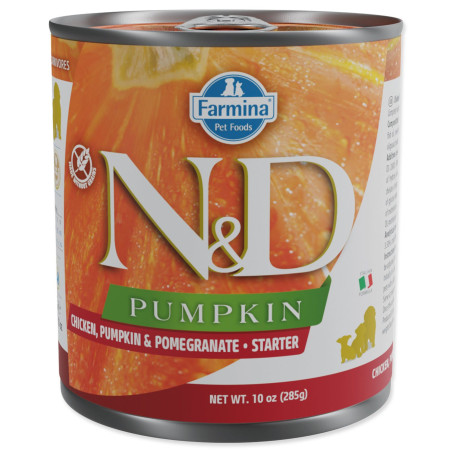 Konzerva N&D Puppy Starter Piščanec, Buča in Granatno jabolko 285g