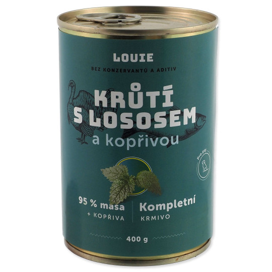 Konzerva LOUIE puranje z lososom in koprivo 400 g