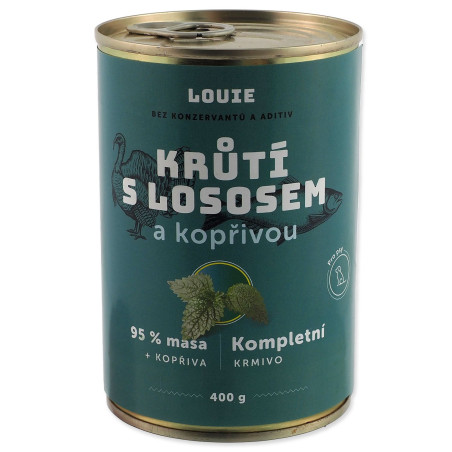 Konzerva LOUIE puranje z lososom in koprivo 400 g