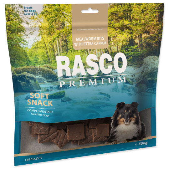 Prigrizek Rasco Premium múčne červy z ekstra korenčkom 500g