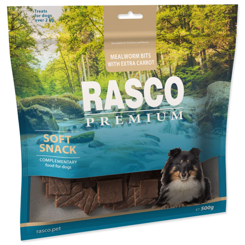 Prigrizek Rasco Premium múčne červy z ekstra korenčkom 500g