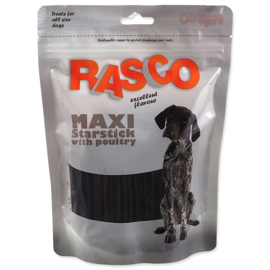 Poslastica Rasco maxi palčka v obliki zvezde s perutnino 10 cm 450 g