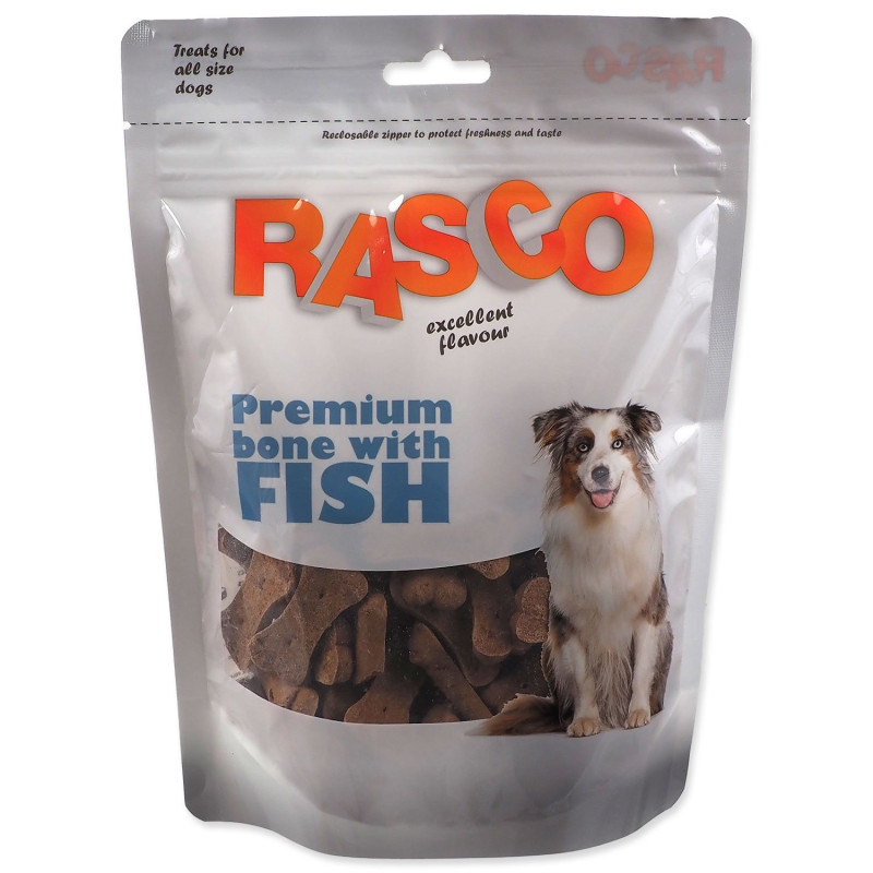 Poslastica Rasco mesna kost z ribo 5cm 250g