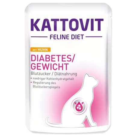 Vrečka Kattovit Diabetes/Teža piščanec 85g