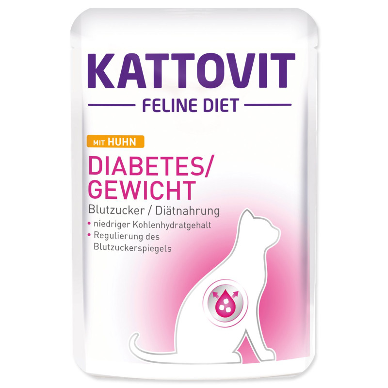 Vrečka Kattovit Diabetes/Teža piščanec 85g