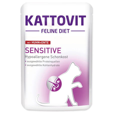 Vrečka Kattovit sensitive piščanec in raca 85 g