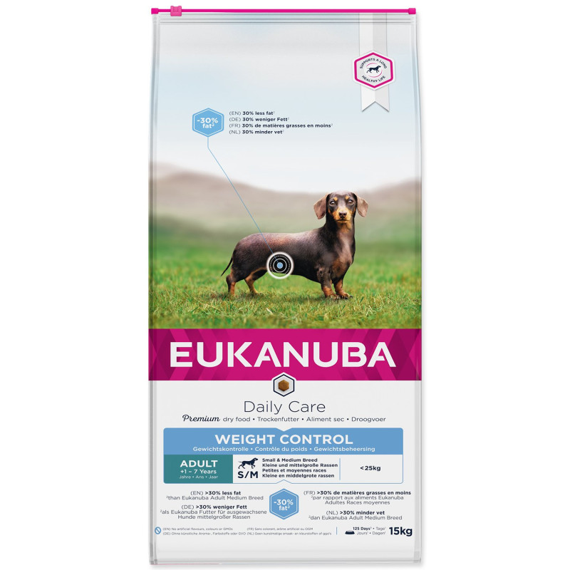 Hrana EUKANUBA Daily Care Adult Medium – nadzor teže, 15 kg