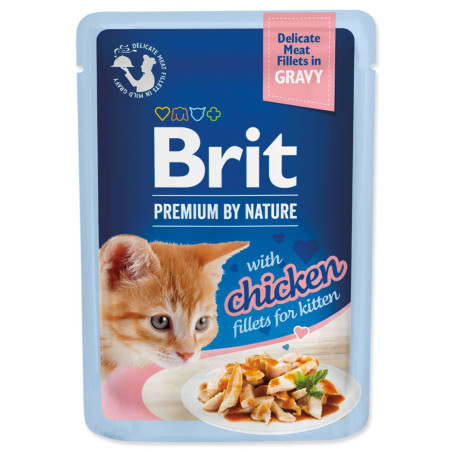 Vrečka Brit Premium by Nature Kitten piščančji fileti v omaki 85g