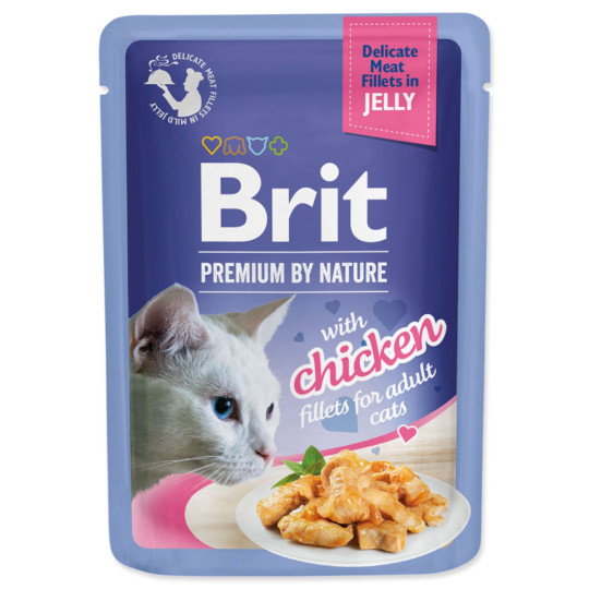 Vrečka Brit Premium by Nature piščančji fileti v želeju 85 g