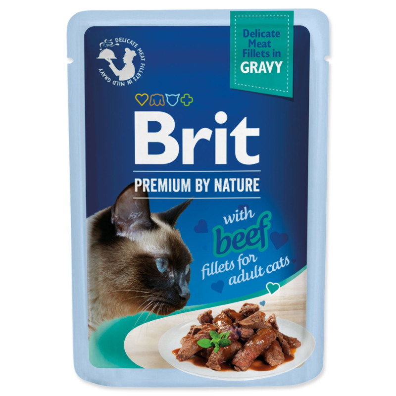 Vrečka Brit Premium by Nature goveji fileti v omaki 85g