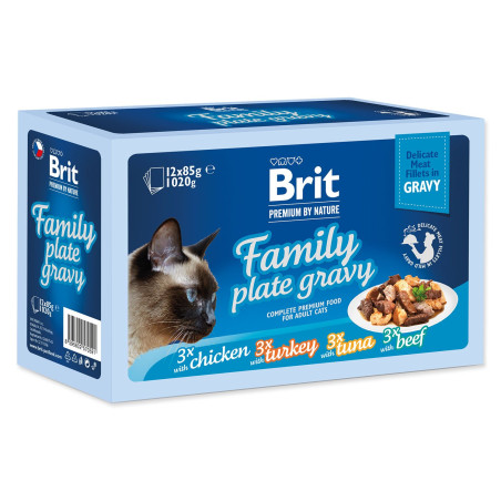 Vrečica Brit Premium by Nature fileti v omaki Family Plate 12 x 85 g