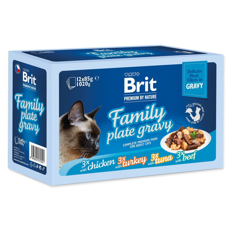Vrečica Brit Premium by Nature fileti v omaki Family Plate 12 x 85 g