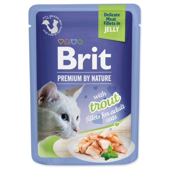 Vrečka Brit Premium by Nature fileti postrvi v želeju 85 g