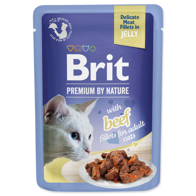 Kapsica Brit Premium by Nature goveji fileti v želeju 85g