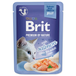 Vrečica Brit Premium by Nature fileti lososa v želeju 85g