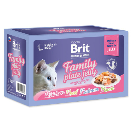 Vrečka Brit Premium by Nature fileti v želeju Family Plate 12x 85g