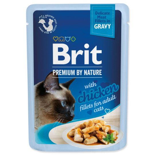 Vrečka Brit Premium by Nature piščančji fileti v omaki 85 g