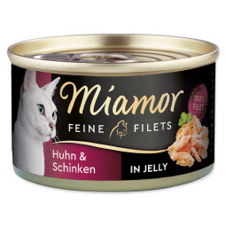 Konzerva Miamor Feine Filets Adult piščanec s šunko v želeju 100 g