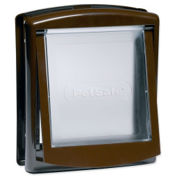 Plastična vratca PetSafe s prosojnim klapnom, rjava, izrez 18,5x15,8cm