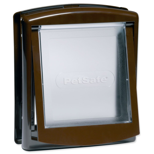 Plastična vratca PetSafe s prosojnim klapnom, rjava, izrez 18,5x15,8cm
