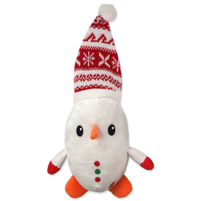 Igrača Dog Fantasy Winter Tale snežak s kapico, s piskačem, 40 cm
