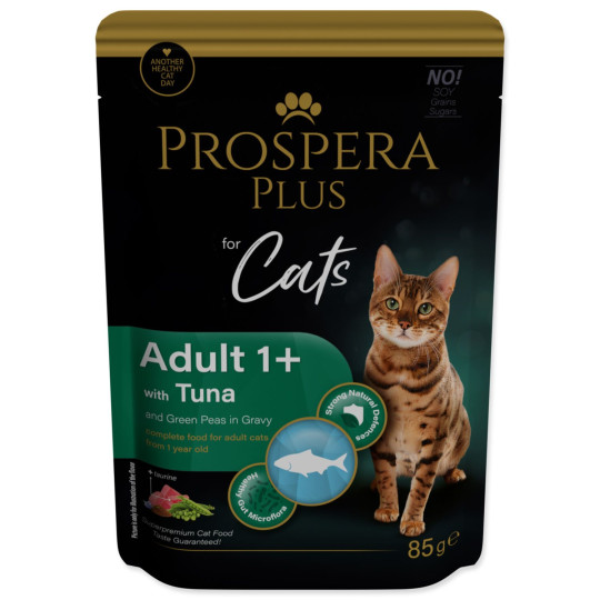 Vrečka Prospera Plus Adult 1+, tuna, grah 85 g