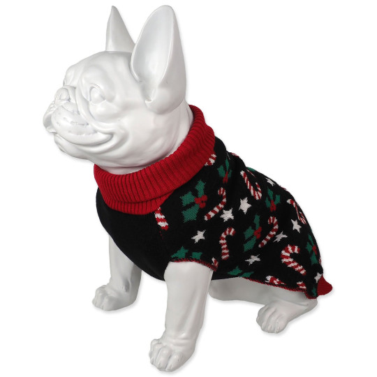 Pulover Dog Fantasy Winter Tale božični motiv, črn, S