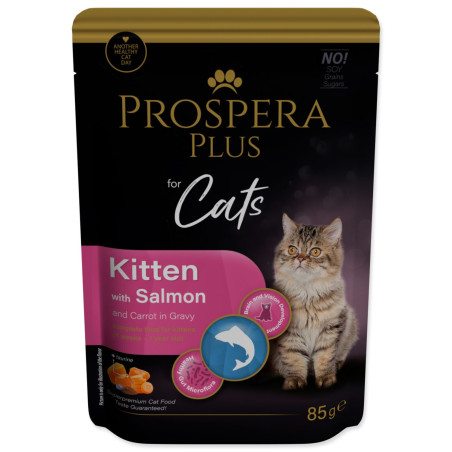 Vrečka Prospera Plus Kitten, losos, korenje 85 g