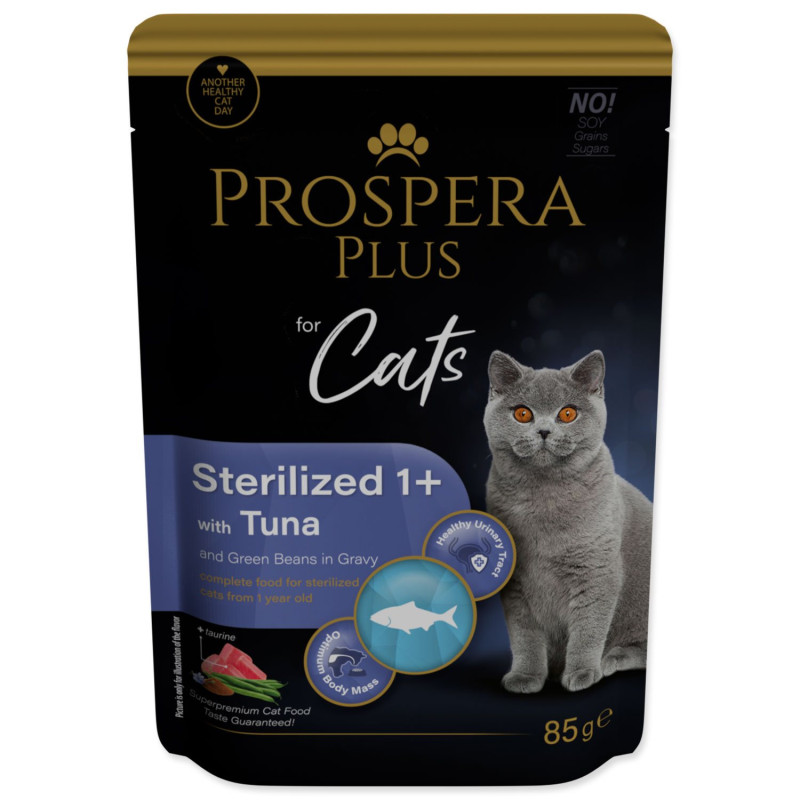 Vrečka Prospera Plus Sterilized 1+, tuna, fižol 85 g