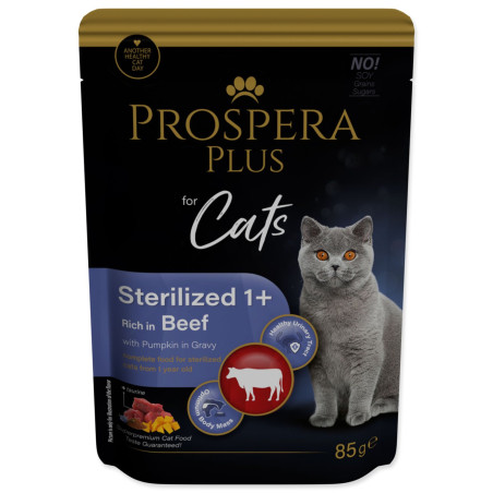 Vrečka Prospera Plus Sterilized 1+, goveje, buče 85g