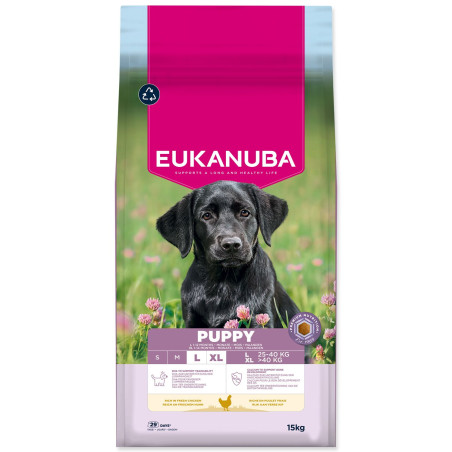 Hrana EUKANUBA Puppy Large, bogata s svežim piščancem 15 kg