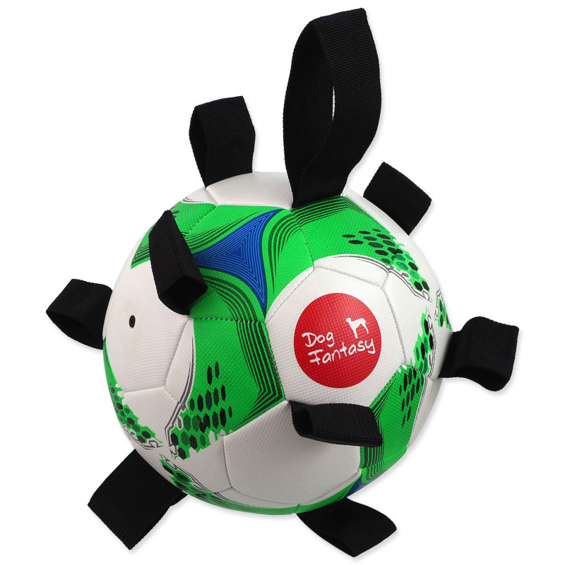 Igrača Dog Fantasy nogometna žoga z ročaji za pse 22 cm