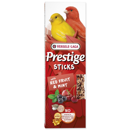 Palčke Versele-Laga Prestige Sticks kanarček z rdečim sadjem in meto 60 g 2 kosa