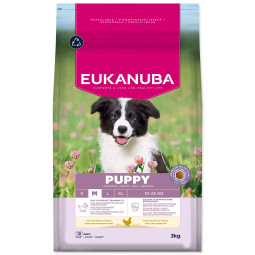 Hrana EUKANUBA Puppy Medium, bogata s svežim piščancem, 3 kg