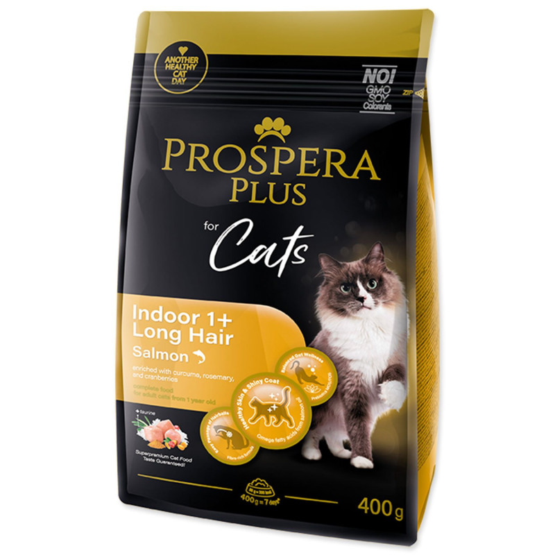 Hrana Prospera Plus Indoor 1+ Losos za dolgodlake 0,4kg