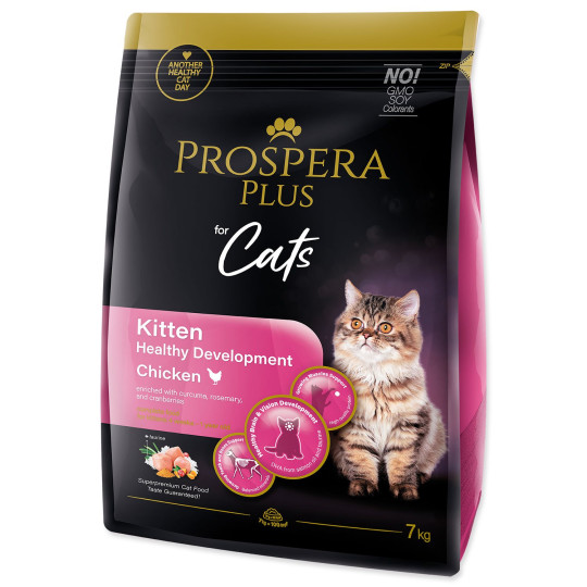 Hrana Prospera Plus za mucke, piščanec, zdrav razvoj, 7 kg