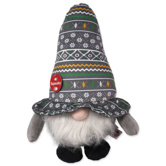 Igrača Dog Fantasy Winter Tale palček s piščalko, siv, 30 cm